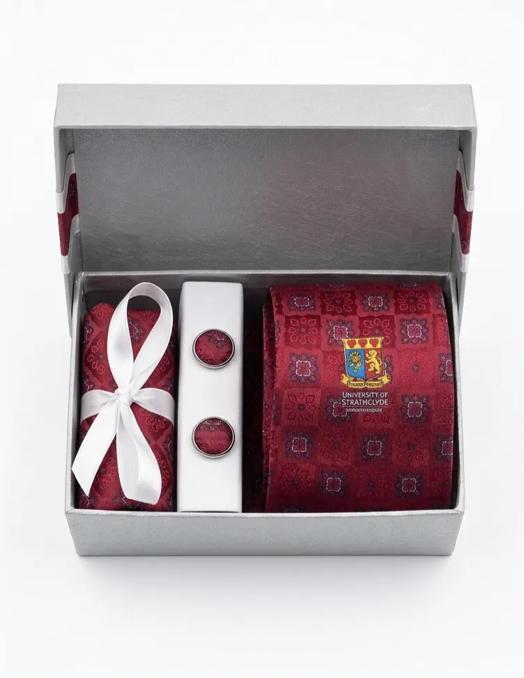 Tie With Cufflings (Red)